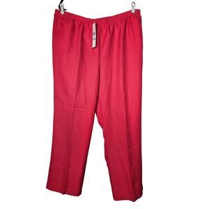 NEW Alfred Dunner 20W Coral Pink Elastic Waist Pant Preppy Casual Comfort